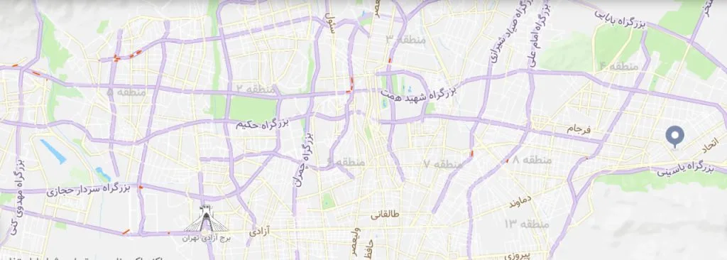 نقشه مقایسه کلاسهای زبان انگلیسی در تهران