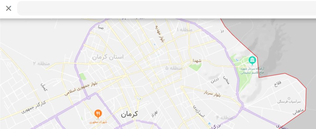 نقشه شهر کرمان