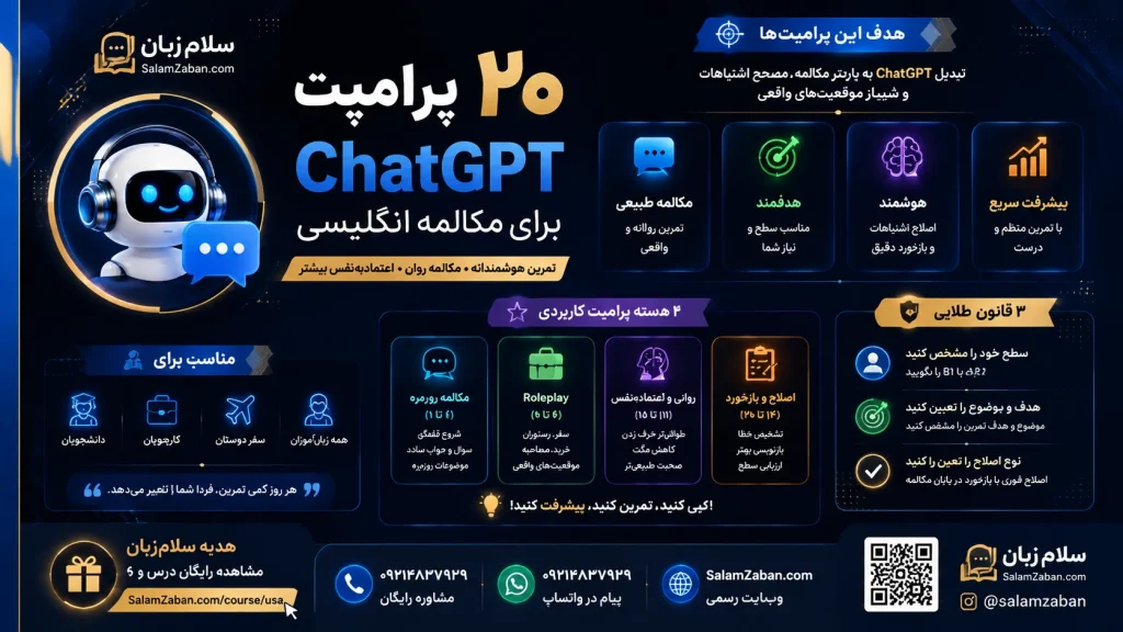 ۲۰ پرامپت ChatGPT برای مکالمه انگلیسی روان و طبیعی
