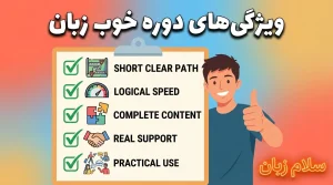 پسری در حال نمایش ویژگیهای بهترین دوره آموزش زبان انگلیسی برای نوجوانان شامل سرعت منطقی و پشتیبانی واقعی.
