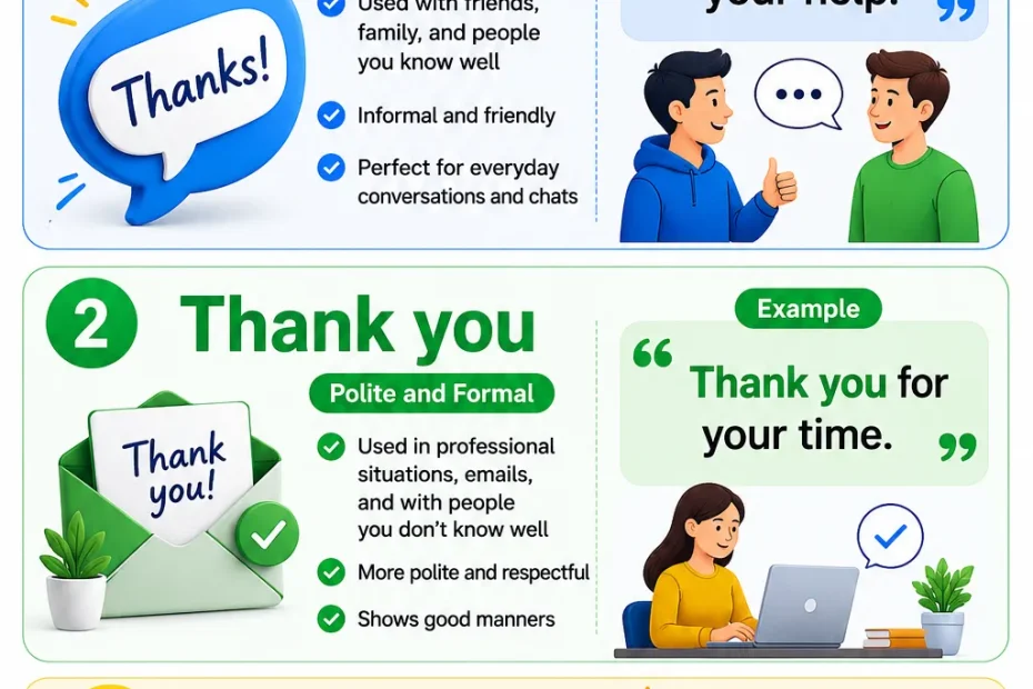تفاوت Thanks و Thank you