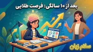 تصویر یادگیری زبان انگلیسی بعد از ۱۰ سالگی با کودک در حال مطالعه، رشد مهارتها، اعتمادبهنفس و فرصت طلایی برای شروع آموزش هدفمند زبان.