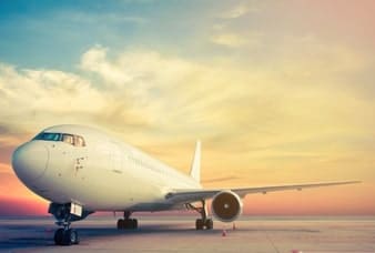 airplane-parking-with-sunset