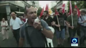 Greek protesters have gathered in the capital Athens to commemorate the anniversary of the country’s bailout referendum.