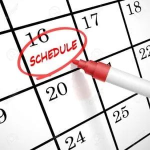 slate=schedule; plan.