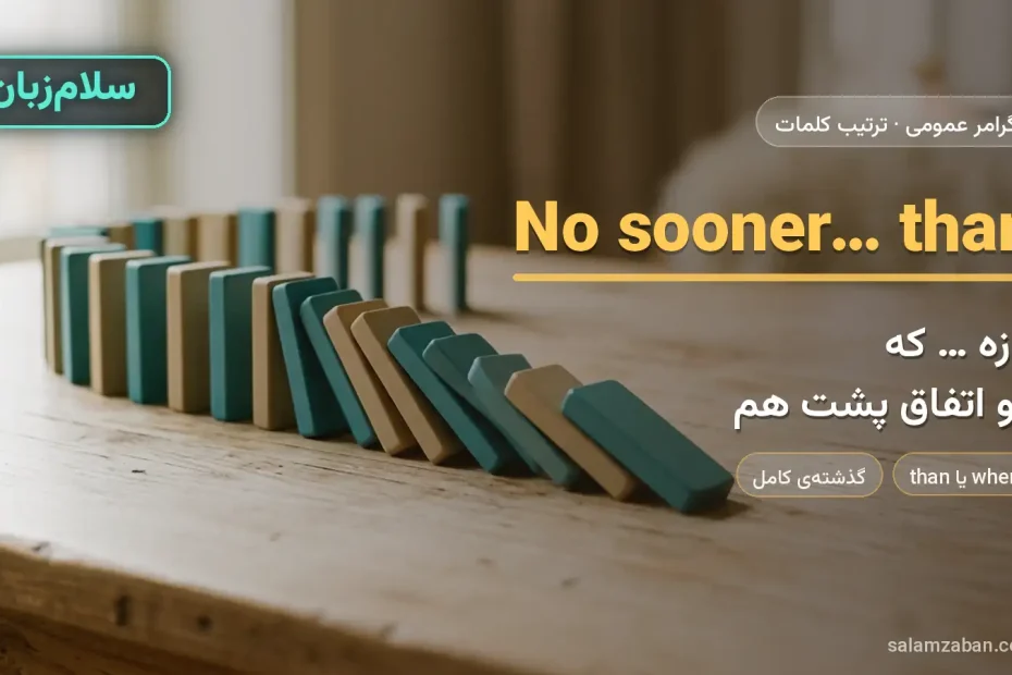 no sooner و hardly — آموزش ترتیب کلمات در انگلیسی، سلام‌زبان