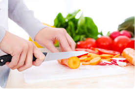 cutting veggies