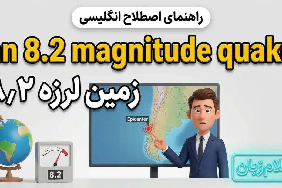 معنی 8.2 magnitude quake در انگلیسی؛ زمینلرزه ۸٫۲