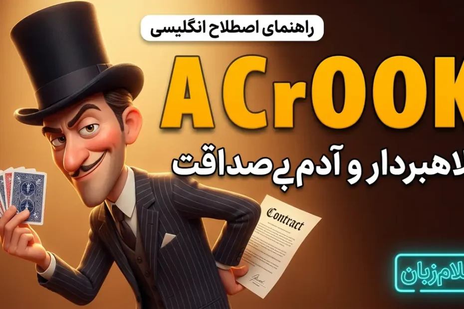معنی a crook در انگلیسی؛ کلاهبردار و آدم بی‌صداقت