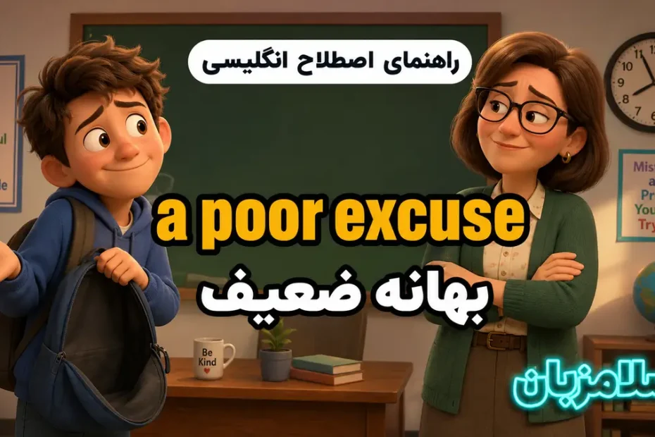 معنی a poor excuse؛ بهانه ضعیف