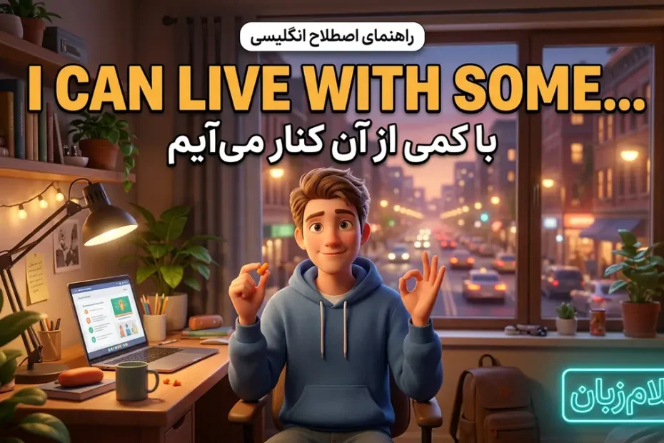 معنی اصطلاح I can live with some در انگلیسی؛ کنار آمدن با بخشی از وضع