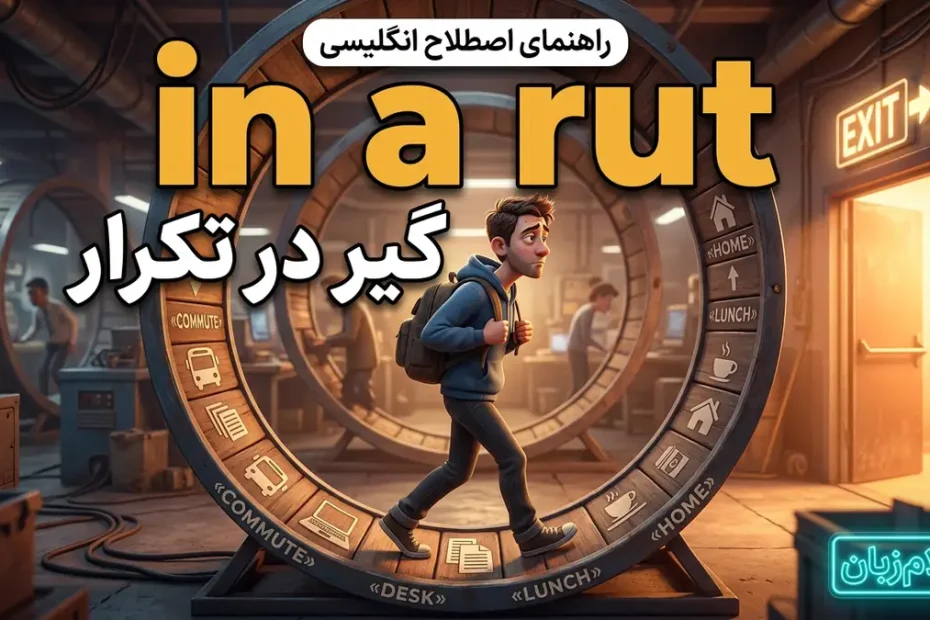 معنی in a rut در انگلیسی؛ گیر در تکرار