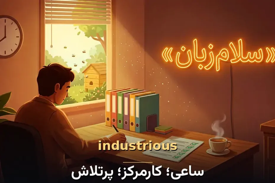 معنی industrious در انگلیسی با تصویر مفهومی ساعی؛ کارمرکز؛ پرتلاش