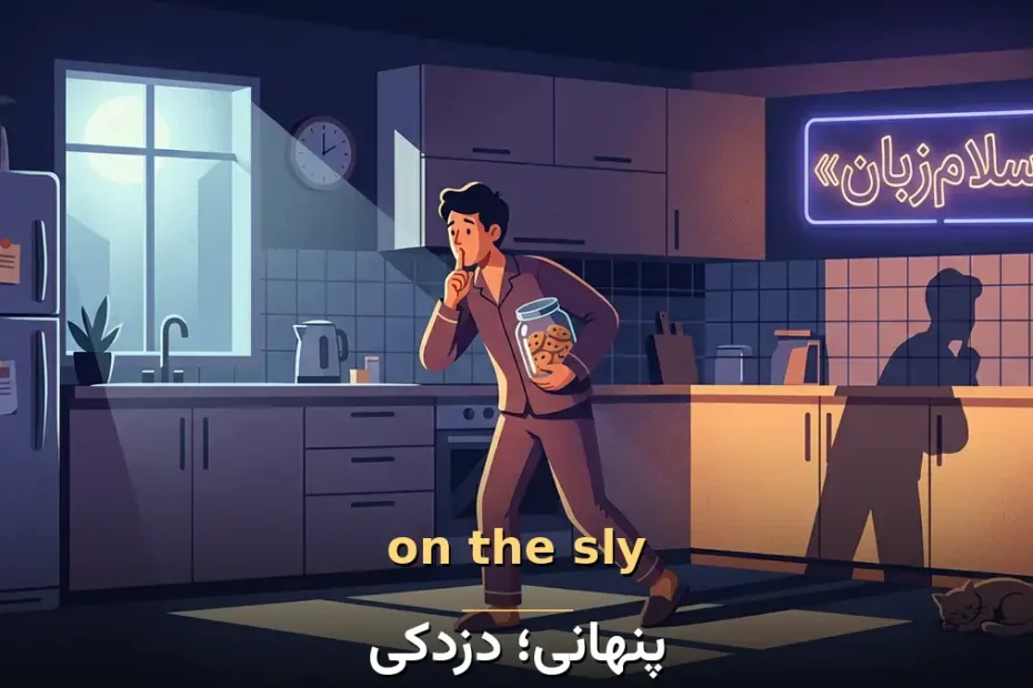 معنی on the sly در انگلیسی؛ پنهانی؛ دزدکی