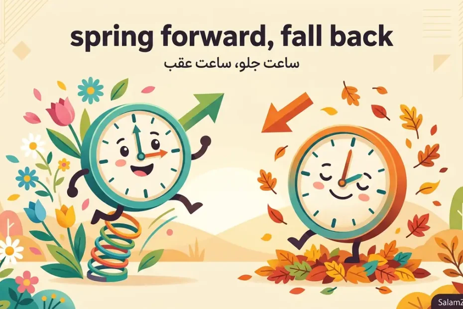 معنی spring forward, fall back در انگلیسی؛ ساعت جلو، ساعت عقب