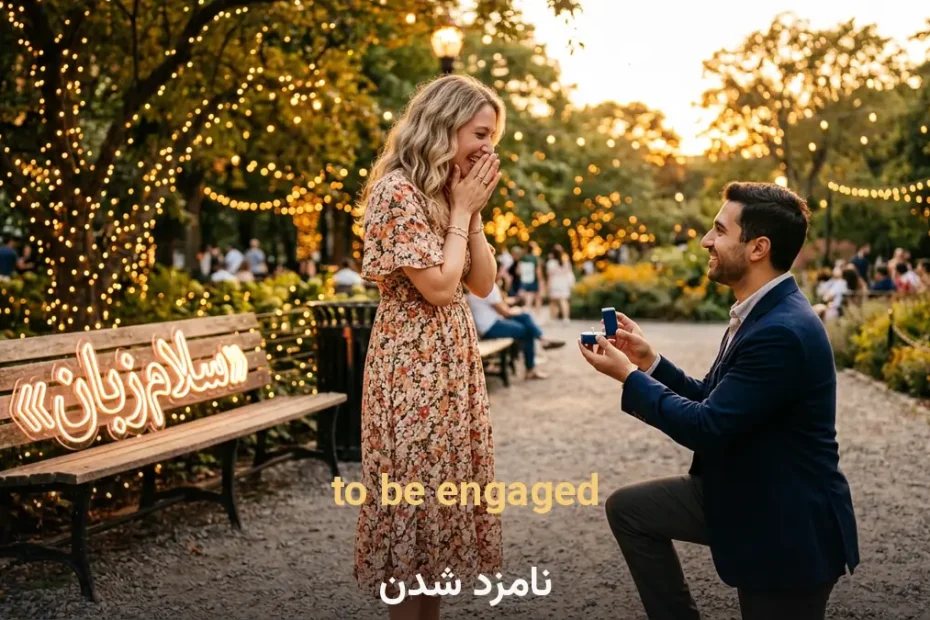معنی to be engaged در انگلیسی؛ نامزد شدن