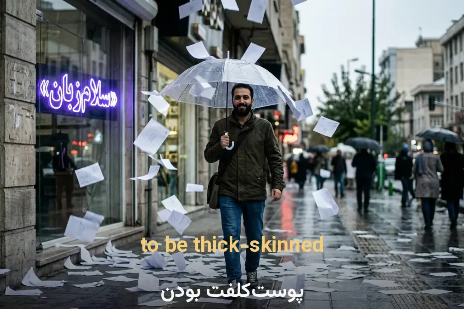 معنی to be thick-skinned در انگلیسی؛ پوستکلفت بودن