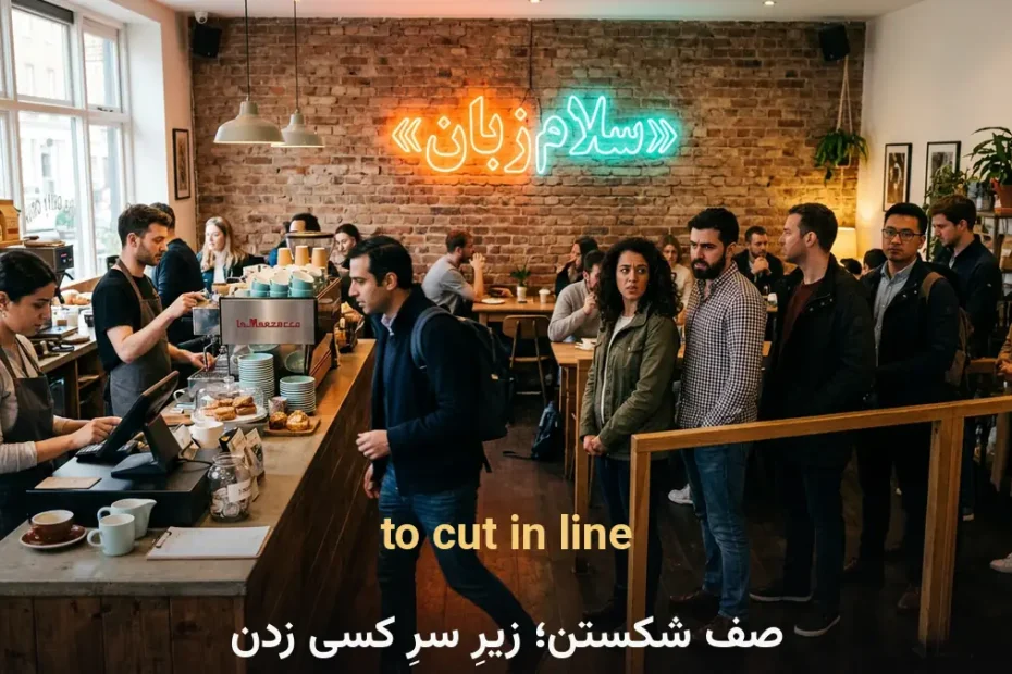 معنی to cut in line در انگلیسی؛ صف شکستن؛ زیر سر کسی زدن