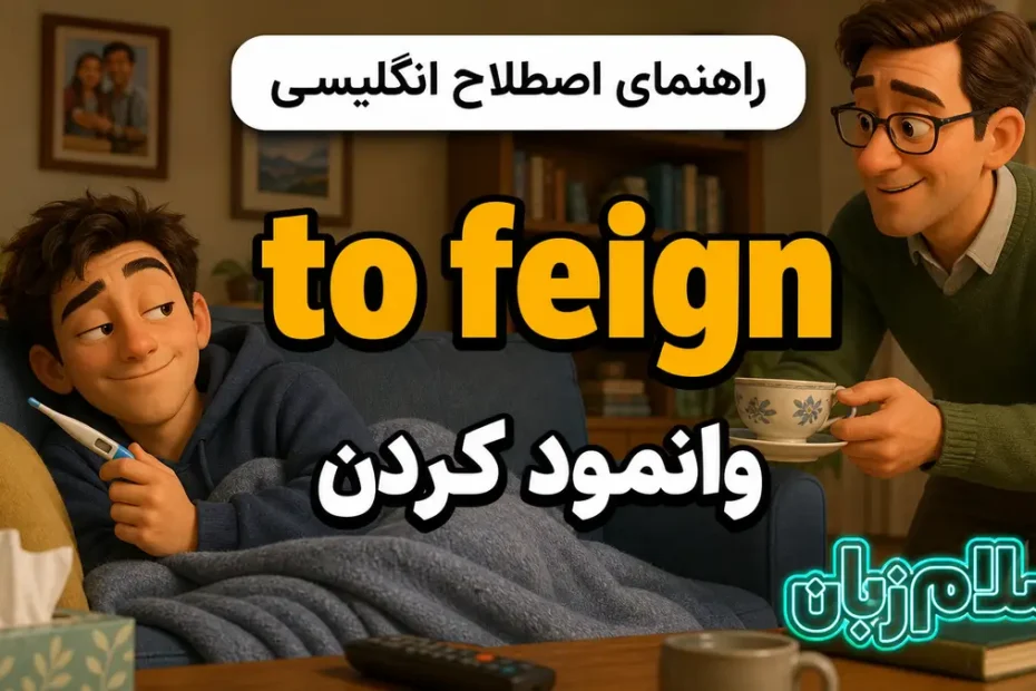 معنی to feign something؛ وانمود کردن