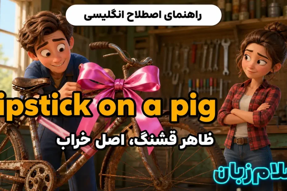 معنی put lipstick on a pig؛ ظاهر قشنگ روی اصل خراب