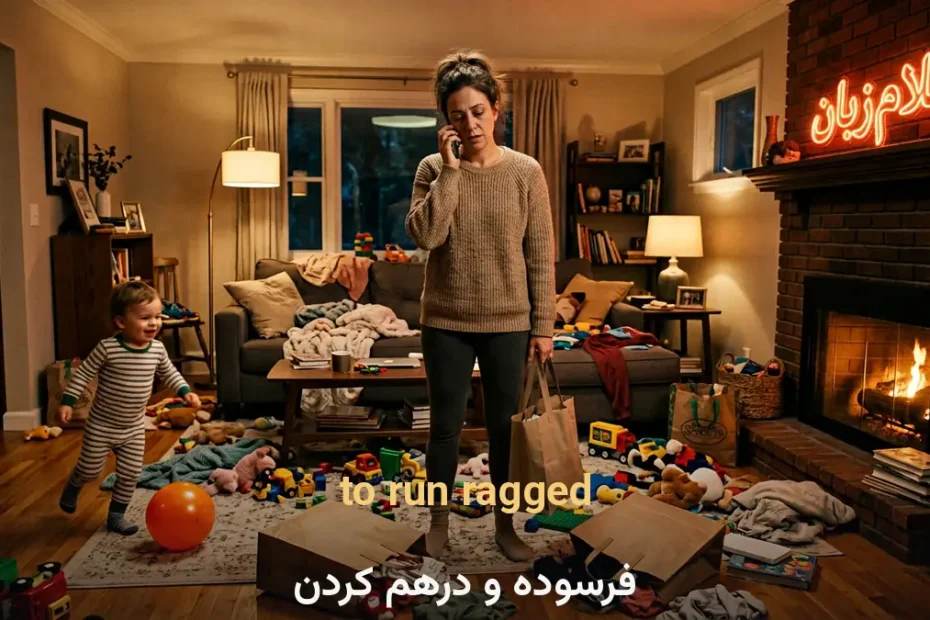 معنی to run ragged در انگلیسی؛ فرسوده و درهم کردن