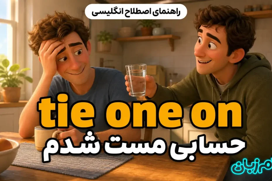 معنی tie one on؛ حسابی مست شدم
