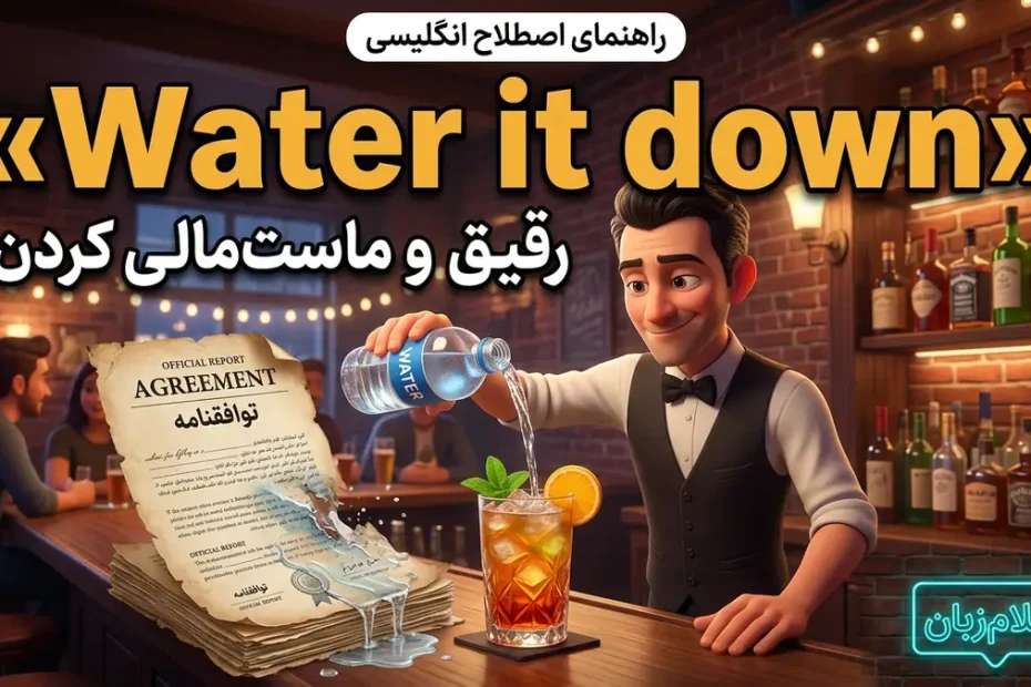 معنی اصطلاح to water something down در انگلیسی؛ رقیق کردن و ماستمالی کردن