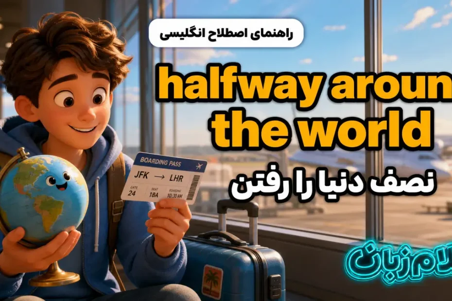 معنی travel halfway around the world؛ نصف دنیا را رفتن