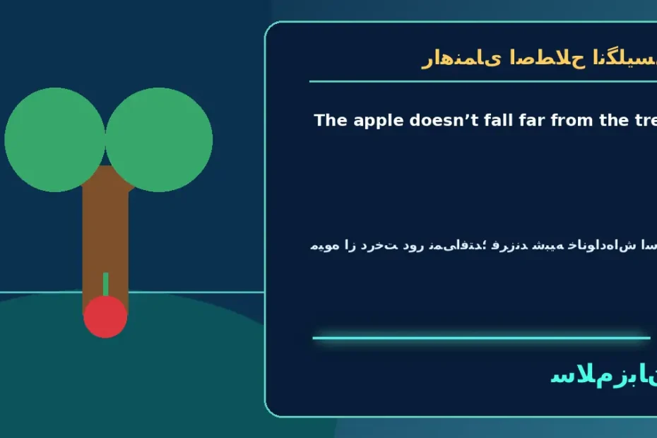 The apple doesn’t fall far from the tree؛ میوه از درخت دور نمی‌افتد؛ فرزند شبیه خانواده‌اش است — راهنمای اصطلاح انگلیسی سلام‌زبان