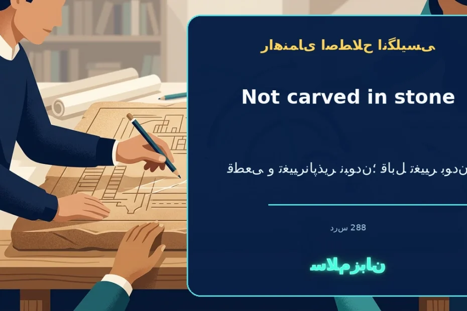 not carved in stone؛ قطعی و تغییرناپذیر نبودن؛ قابل تغییر بودن — راهنمای اصطلاح انگلیسی سلام‌زبان