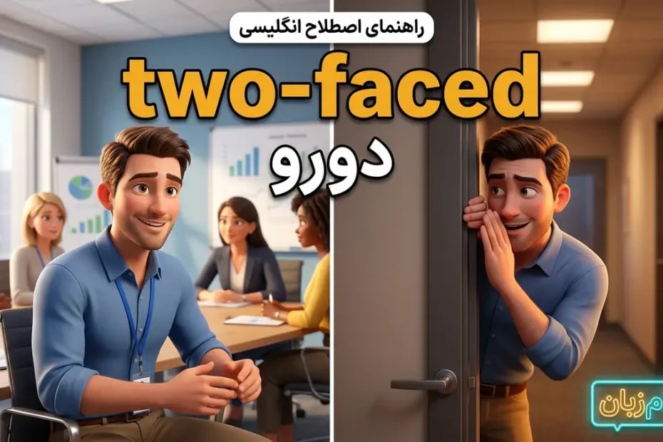 معنی two-faced در انگلیسی؛ دورو
