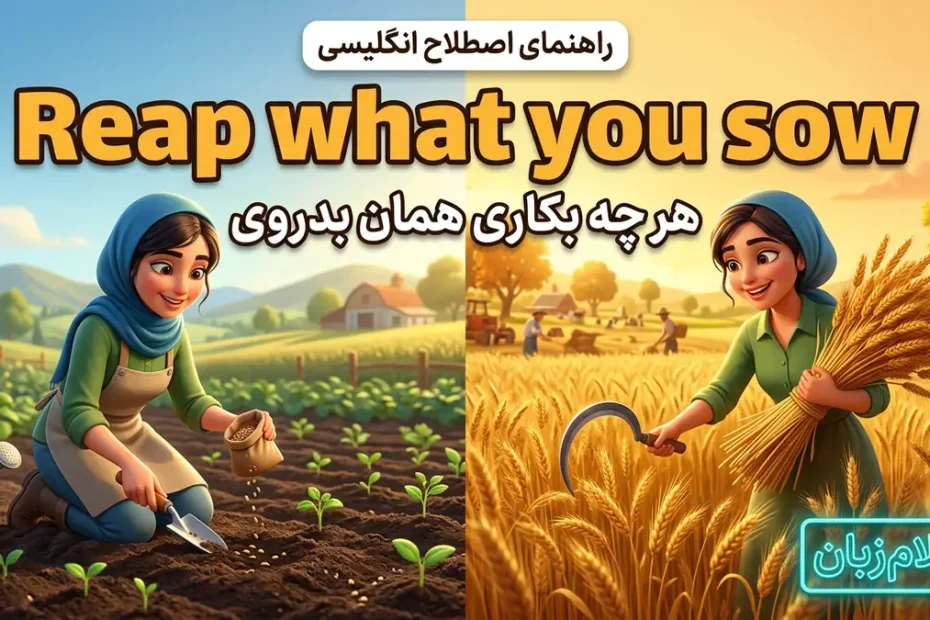 معنی اصطلاح you reap what you sow در انگلیسی؛ هر چه بکاری همان بدروی