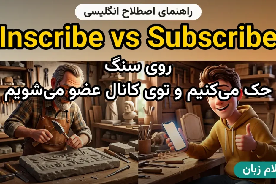 معنی inscribe vs subscribe؛ کاربرد و مثال