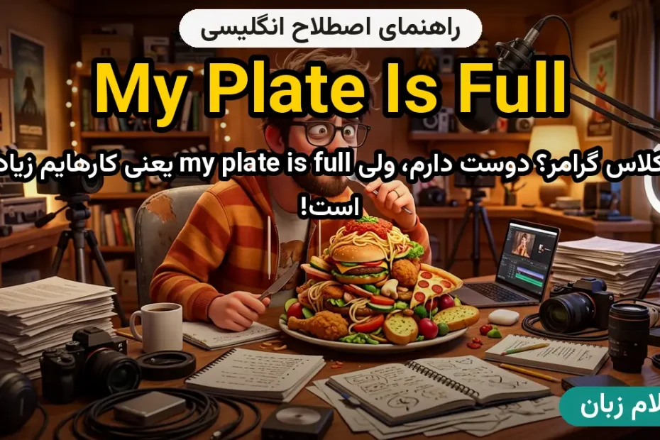 معنی my plate is full؛ کاربرد و مثال