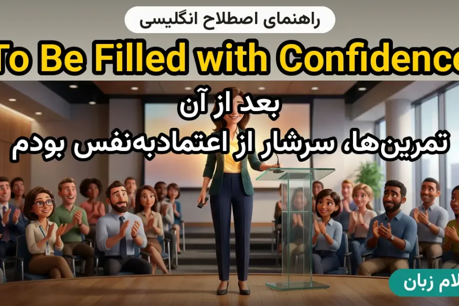 معنی to be filled with confidence؛ کاربرد و مثال