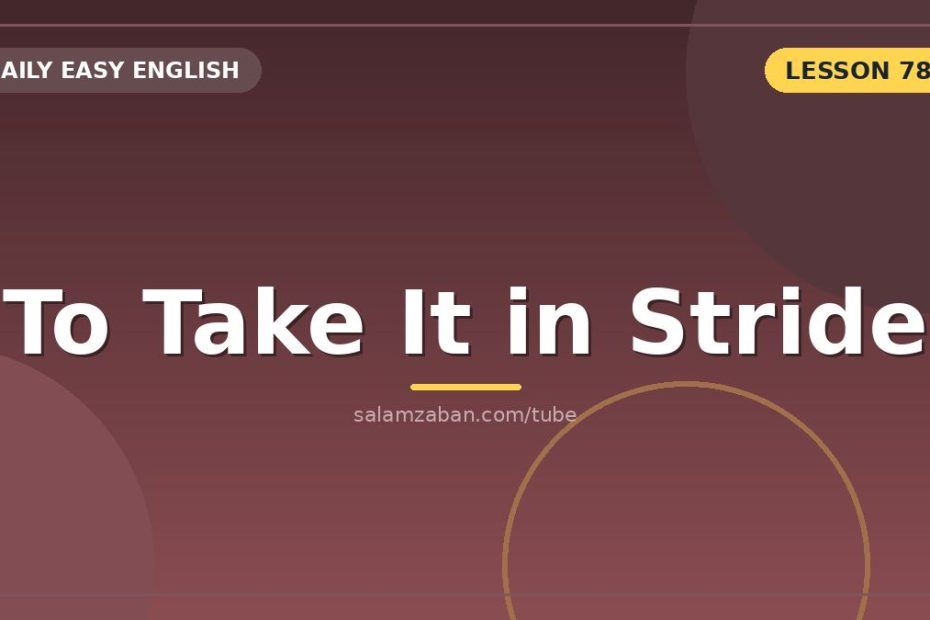 معنی take it in stride